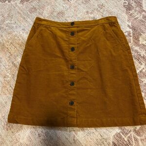 J Crew Button-Front Mustard Skirt